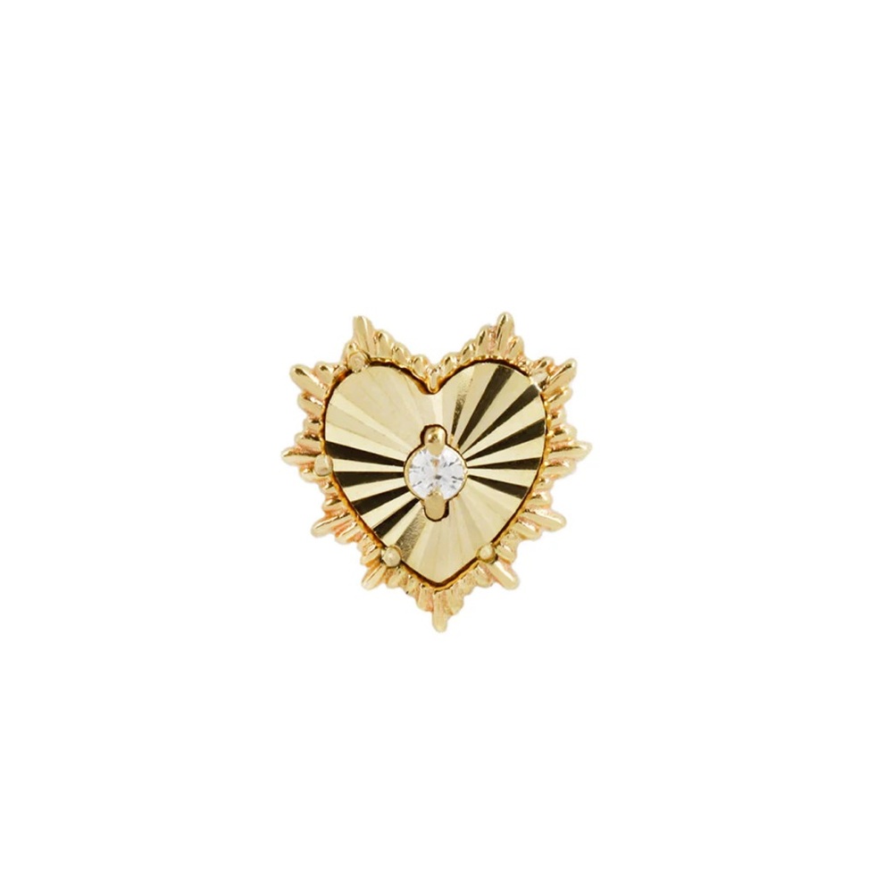 Buddha Jewelry Gold Heart BAD ROMANCE - CZ - THREADLESS END